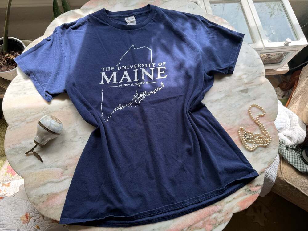 Delta Pro Weight University of Maine Coordinates Graphic T-Shirt Navy Blue L